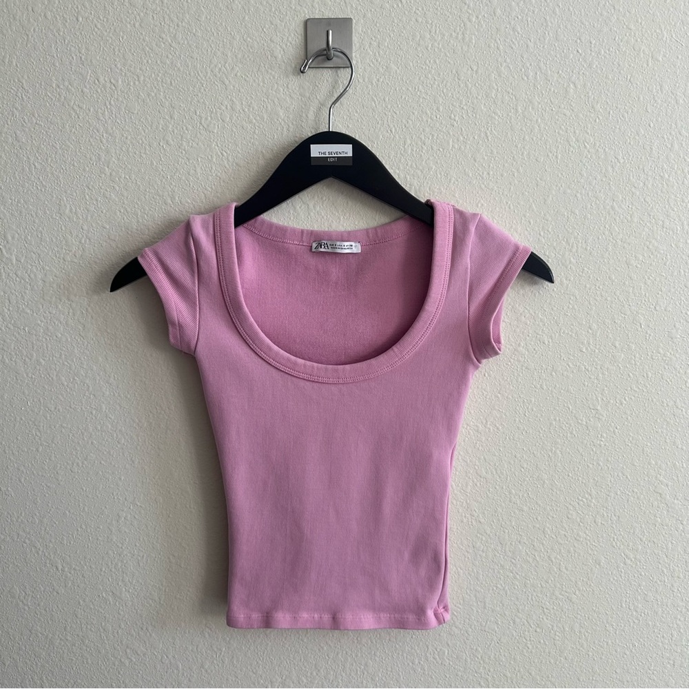 Zara Pinkish/Purple Women's Bodycon Top